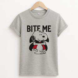 Bite Me Snoopy - Snoopy Halloween Grey Unisex T-Shirt