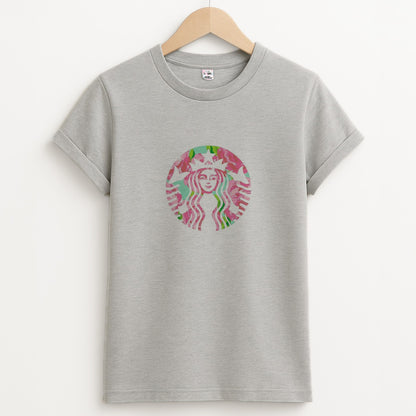 Pink Coffee Logo Unisex Grey T-Shirt
