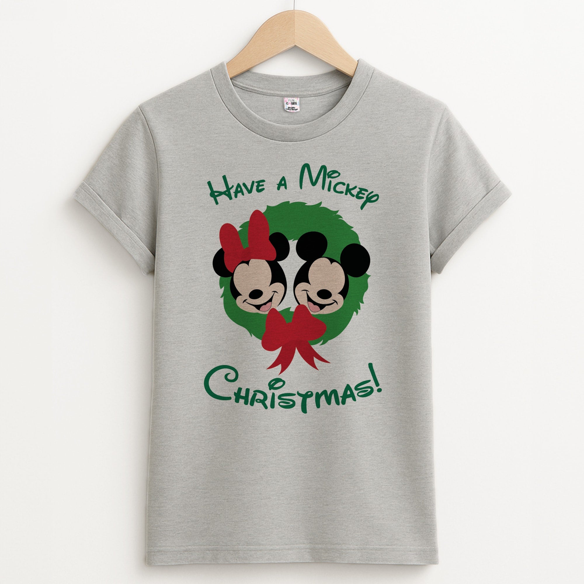 Have A Mickey Christmas Unisex Grey T-Shirt