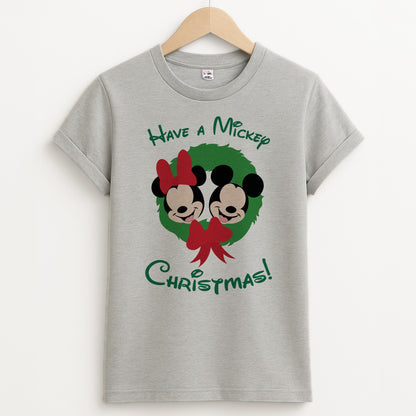 Have A Mickey Christmas Unisex Grey T-Shirt