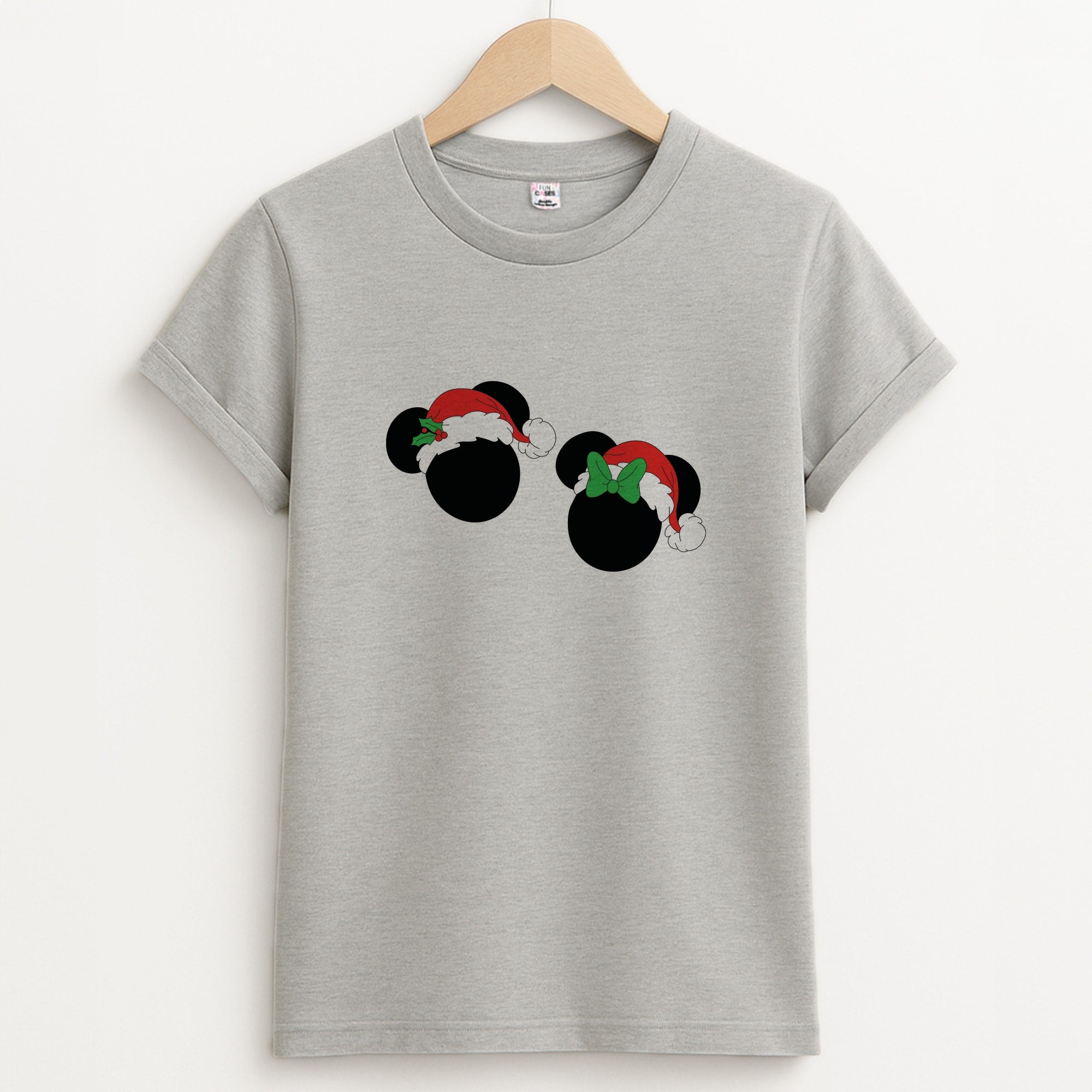 Festive Mice Christmas Unisex Grey T-Shirt