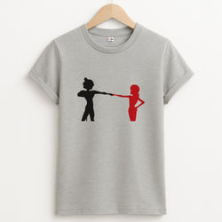 Red And Black Unisex Grey T-Shirt