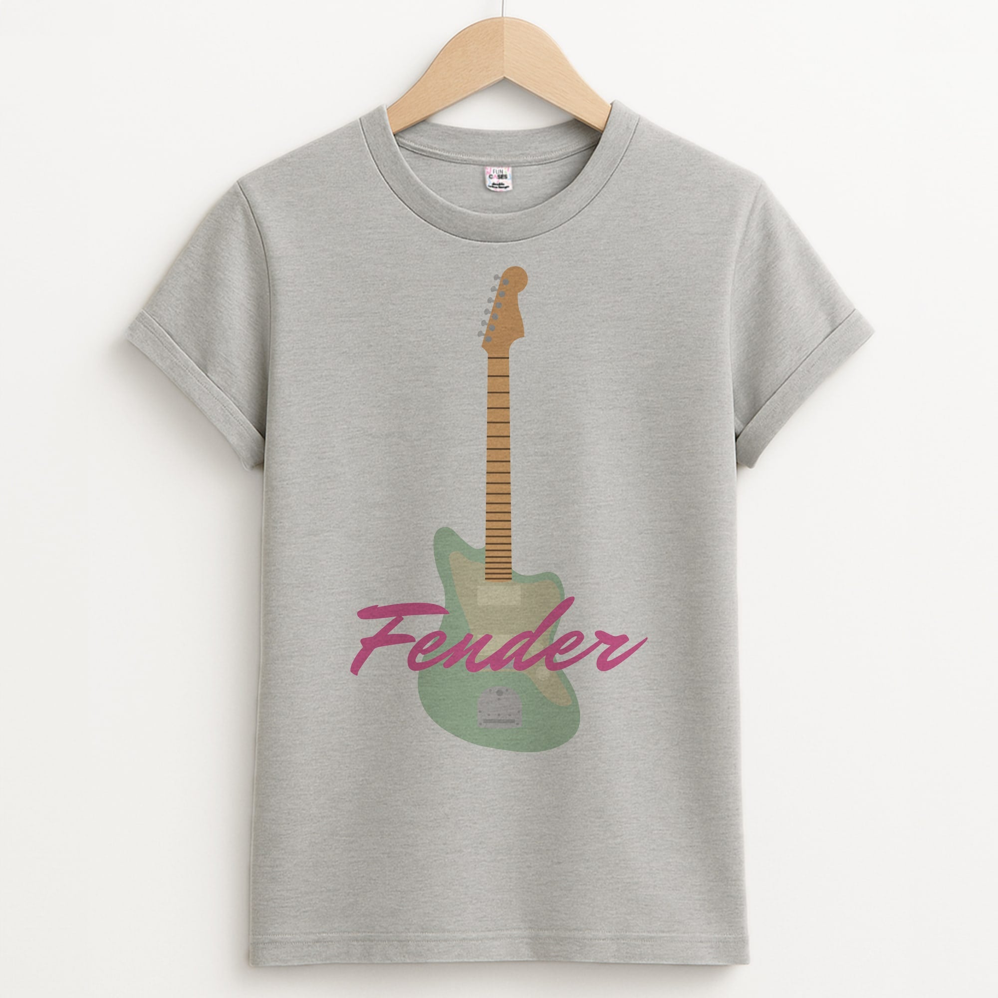 Blue Guitar Fender Unisex Grey T-Shirt