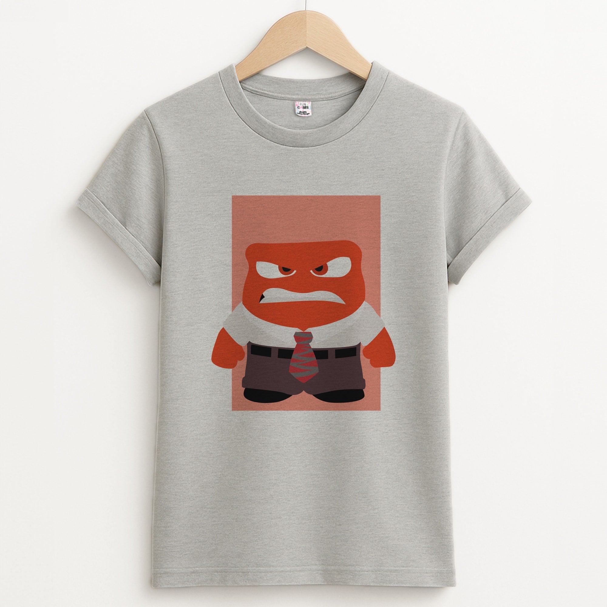 Anger - Inside Out Unisex Grey T-Shirt