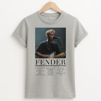 Fender Orange Song List Unisex Grey T-Shirt
