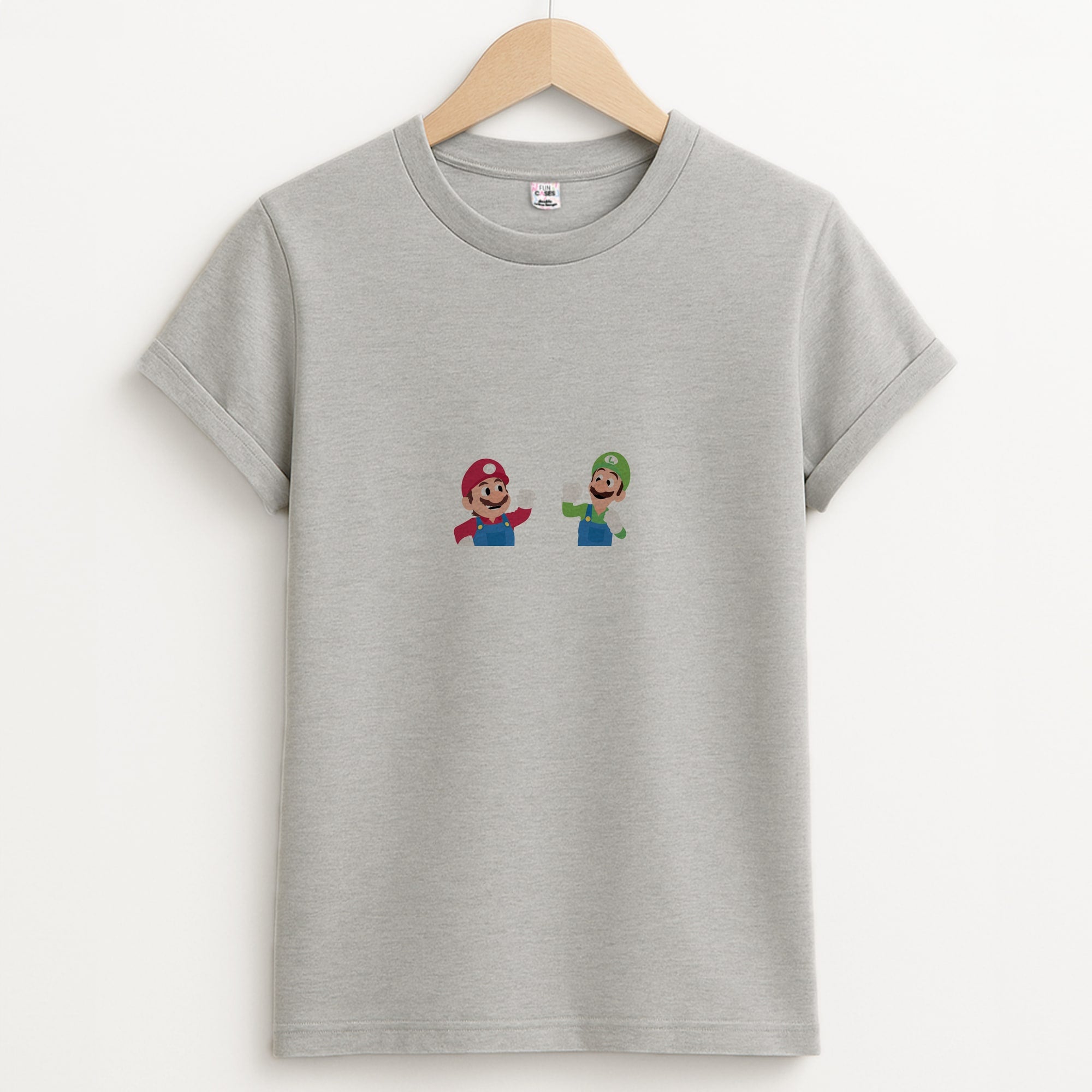 Mario And Luigi Unisex Grey T-Shirt