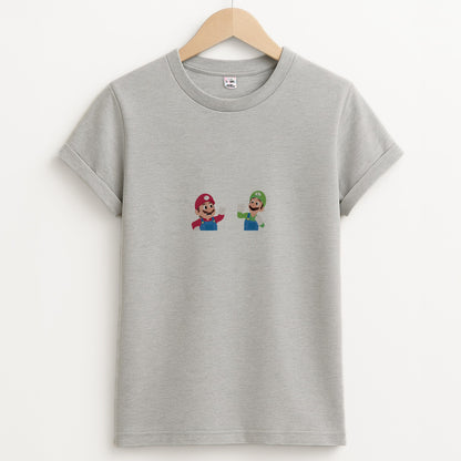 Mario And Luigi Unisex Grey T-Shirt