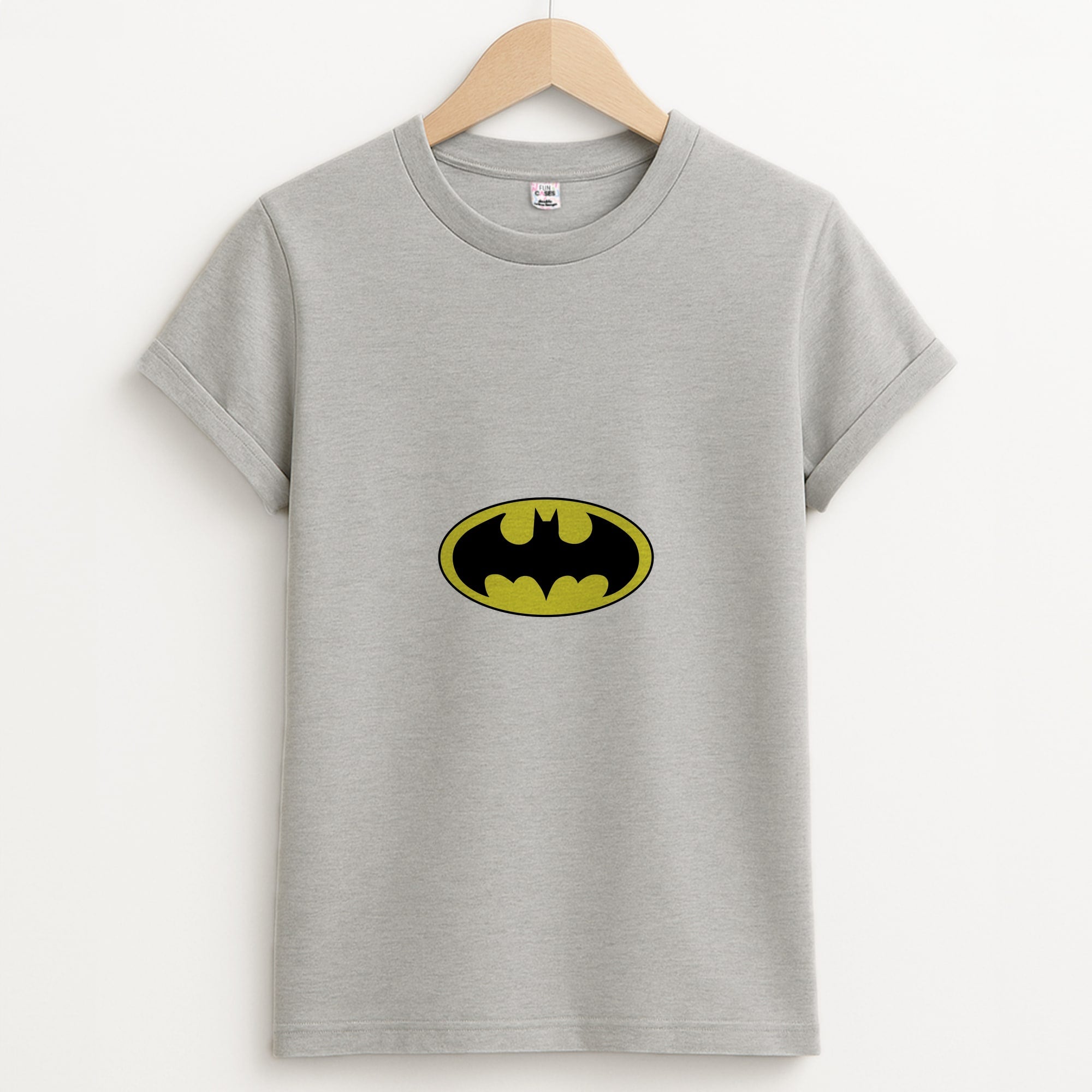 Black Bat Superhero Logo Unisex Grey T-Shirt