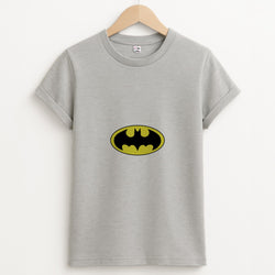 Black Bat Superhero Logo Unisex Grey T-Shirt