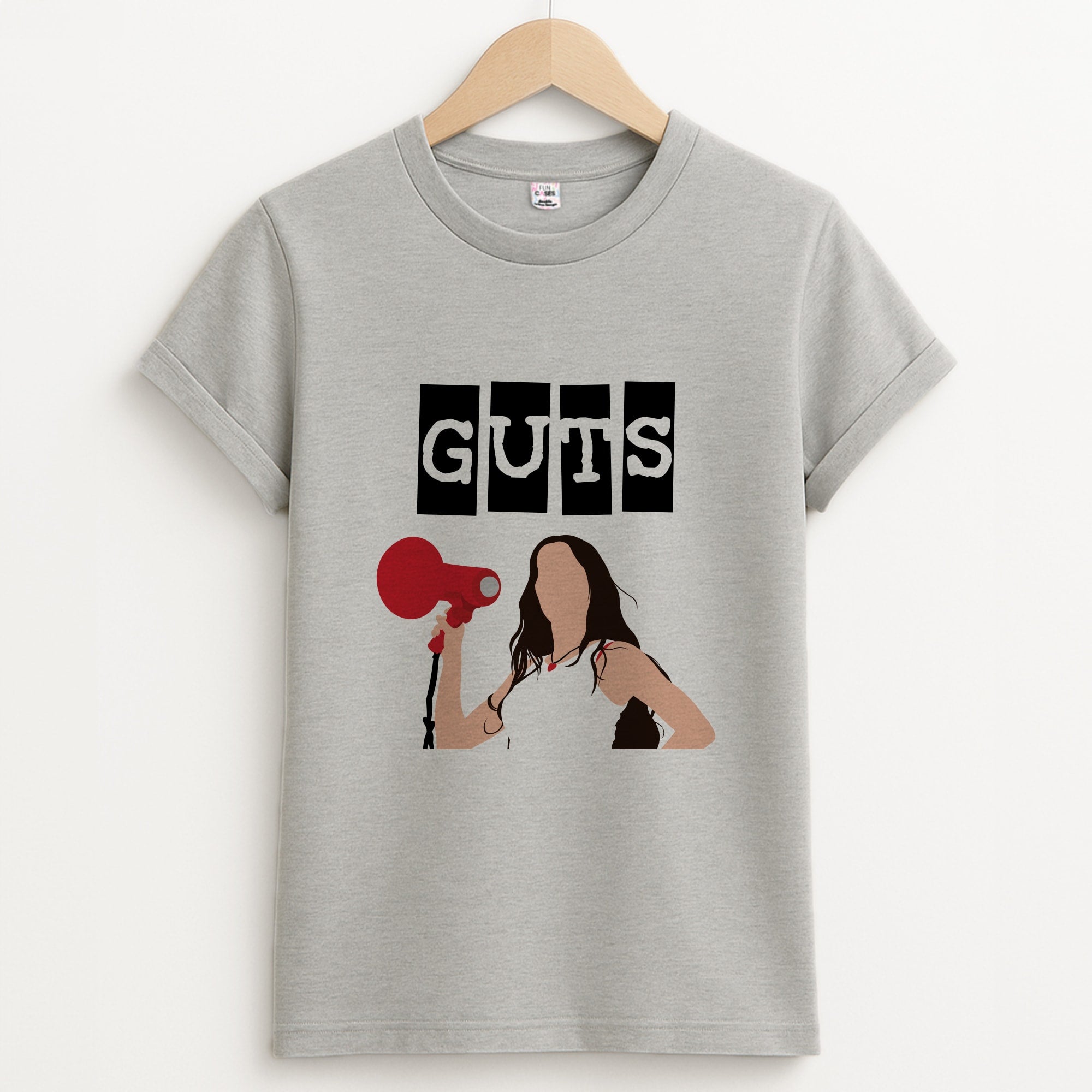 Olivia Red Megaphone Unisex Grey T-Shirt