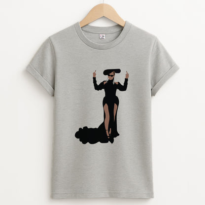 Middle Fingers - Queen B Unisex Grey T-Shirt
