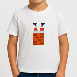 Santa Stuck In A Chimney - Christmas Boys T-Shirt