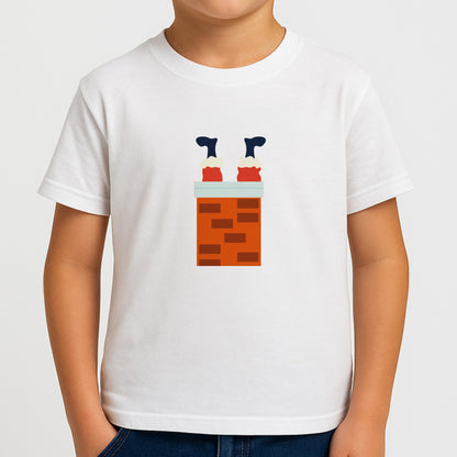 Santa Stuck In A Chimney - Christmas Boys T-Shirt