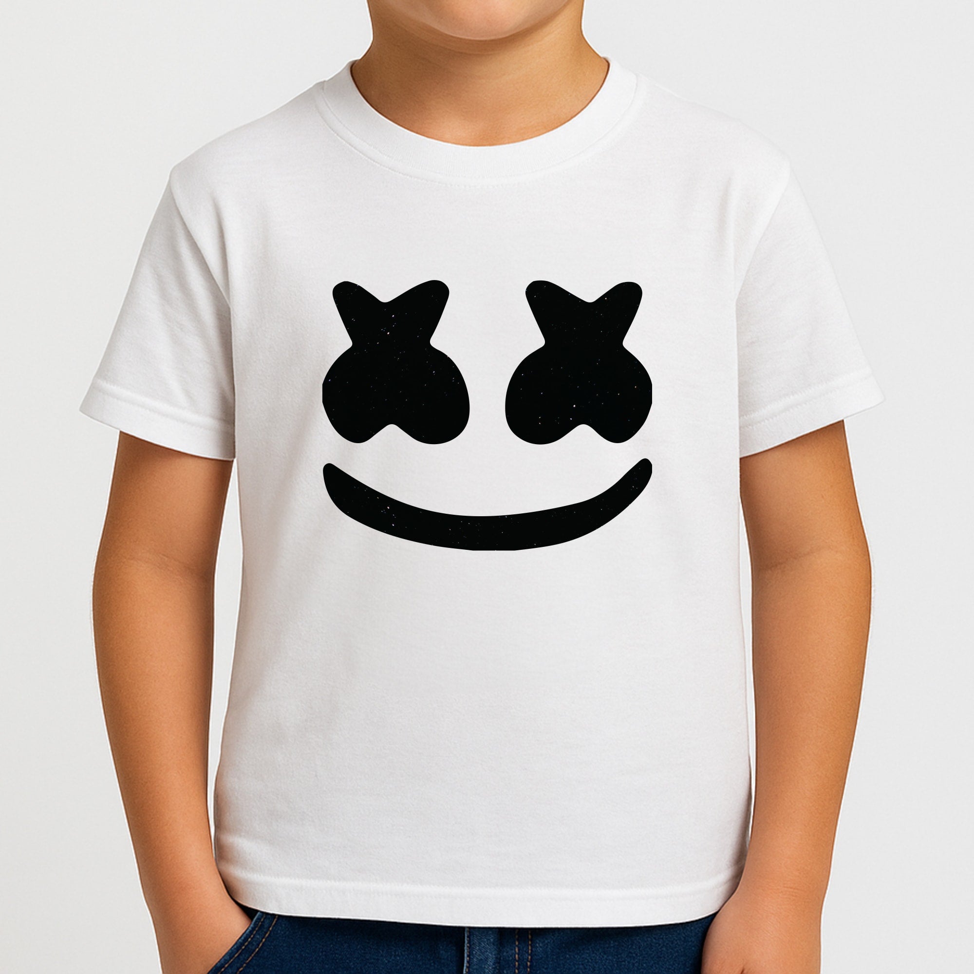 Black And White Helmet In Space  Boys T-Shirt
