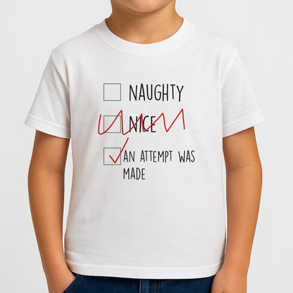 An Attempt Was Made - Naughty Or Nice  Boys T-Shirt