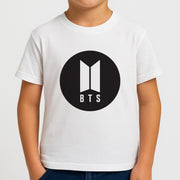 BTS logo Black - K Pop Kids T-Shirt 4