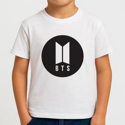 BTS logo Black - K Pop Kids T-Shirt