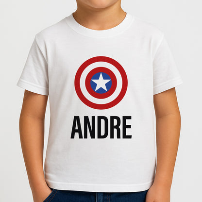 Captain America - Personalised Superhero Comic Boys T-Shirt