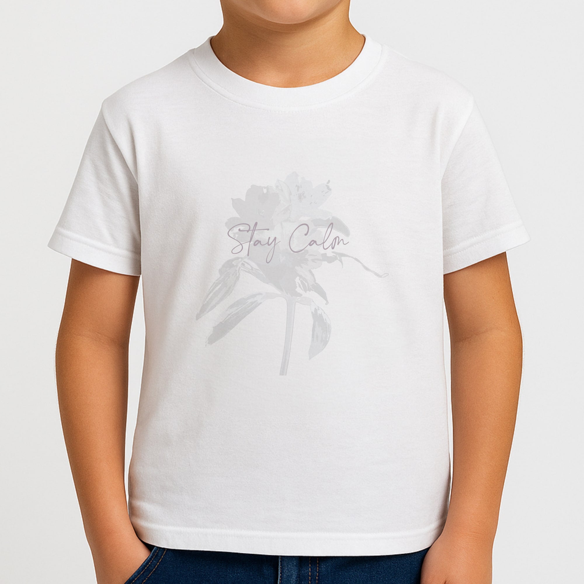 Mauve Stay Calm Boys T-Shirt