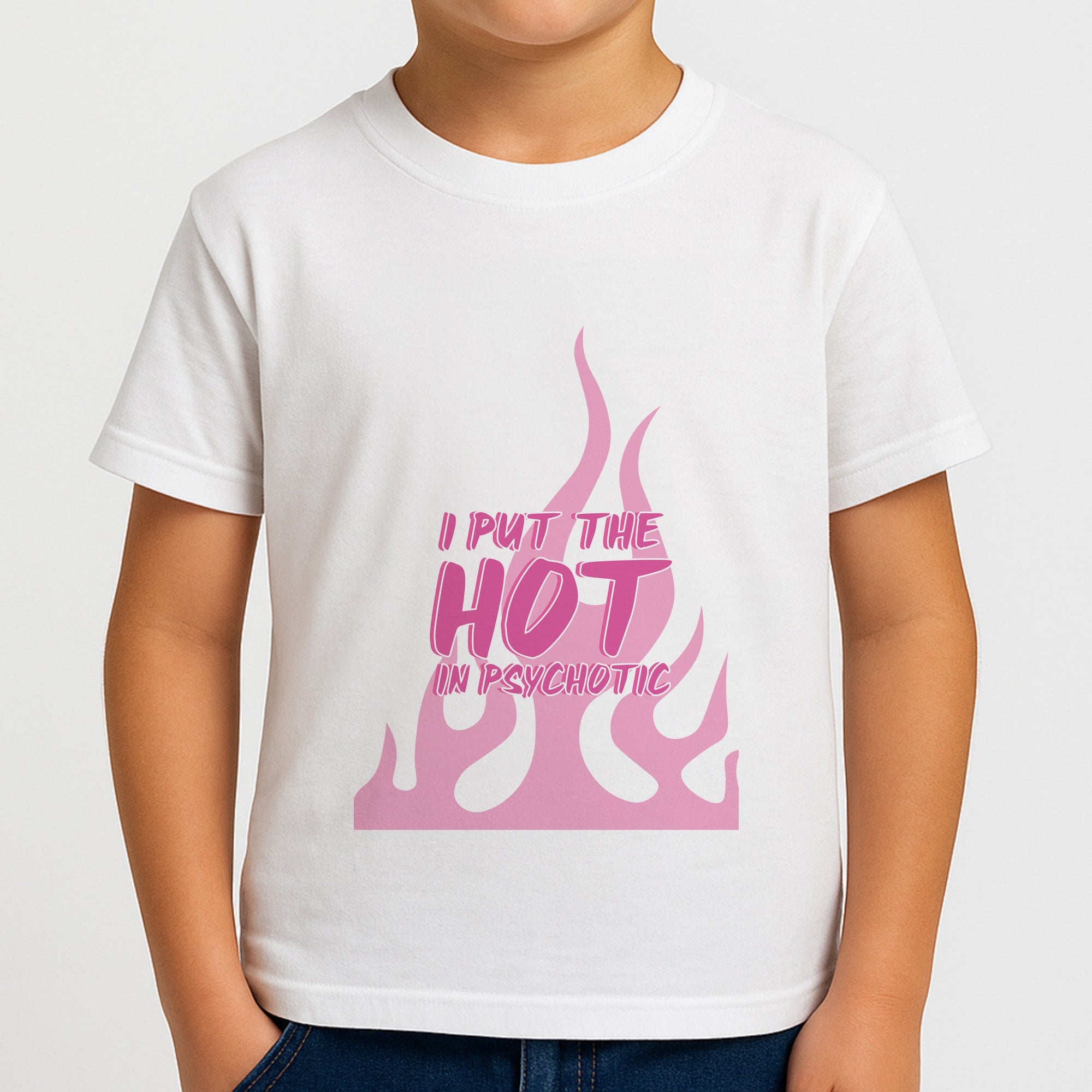 I Put The Hot In Psychotic - Funny Quotes Boys T-Shirt