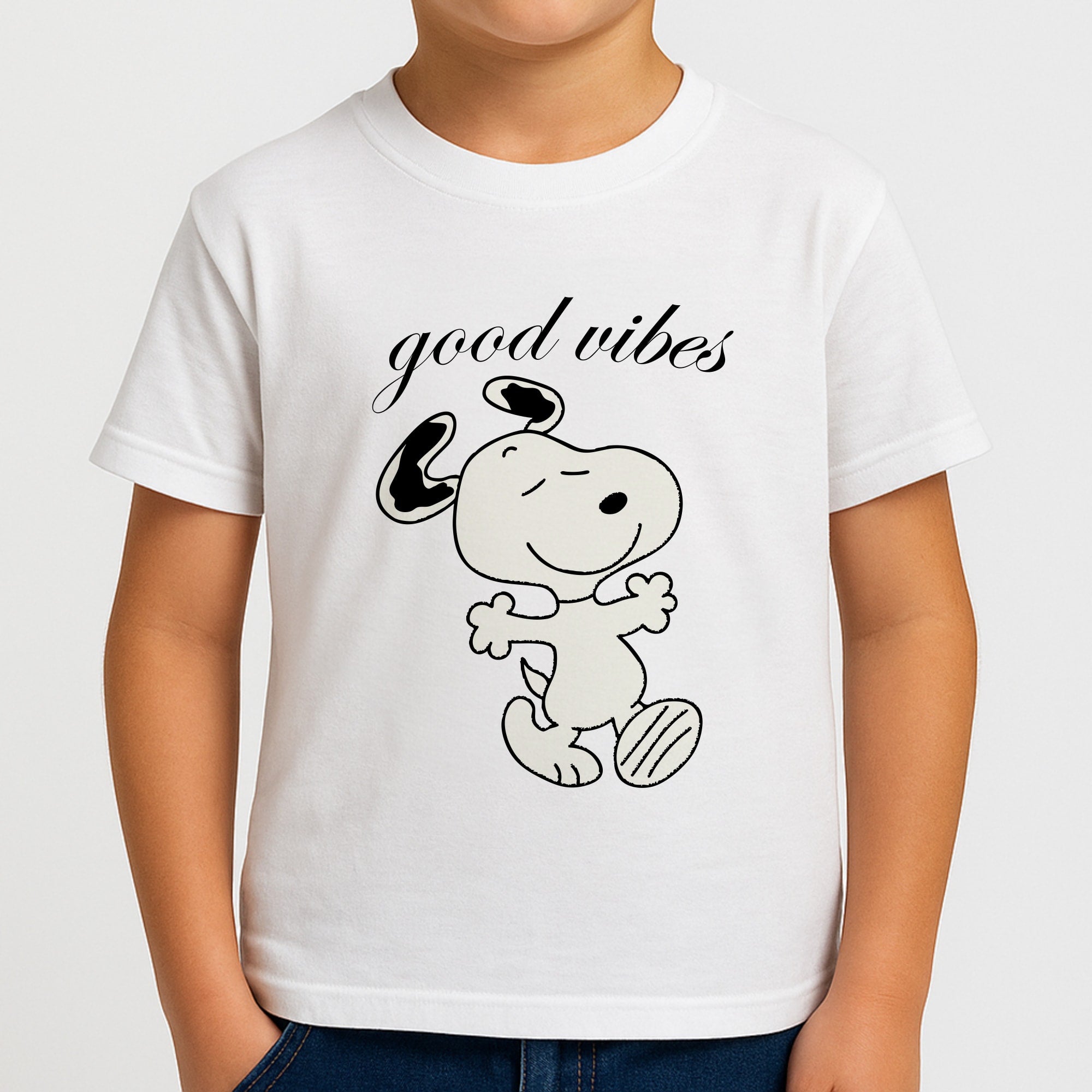 Good Vibes Cartoon Beagle Boys T-Shirt