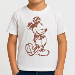 Sketched Mouse Outline Beige  Boys T-Shirt