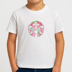 Pink Coffee Logo Boys T-Shirt