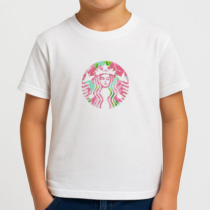 Pink Coffee Logo Boys T-Shirt