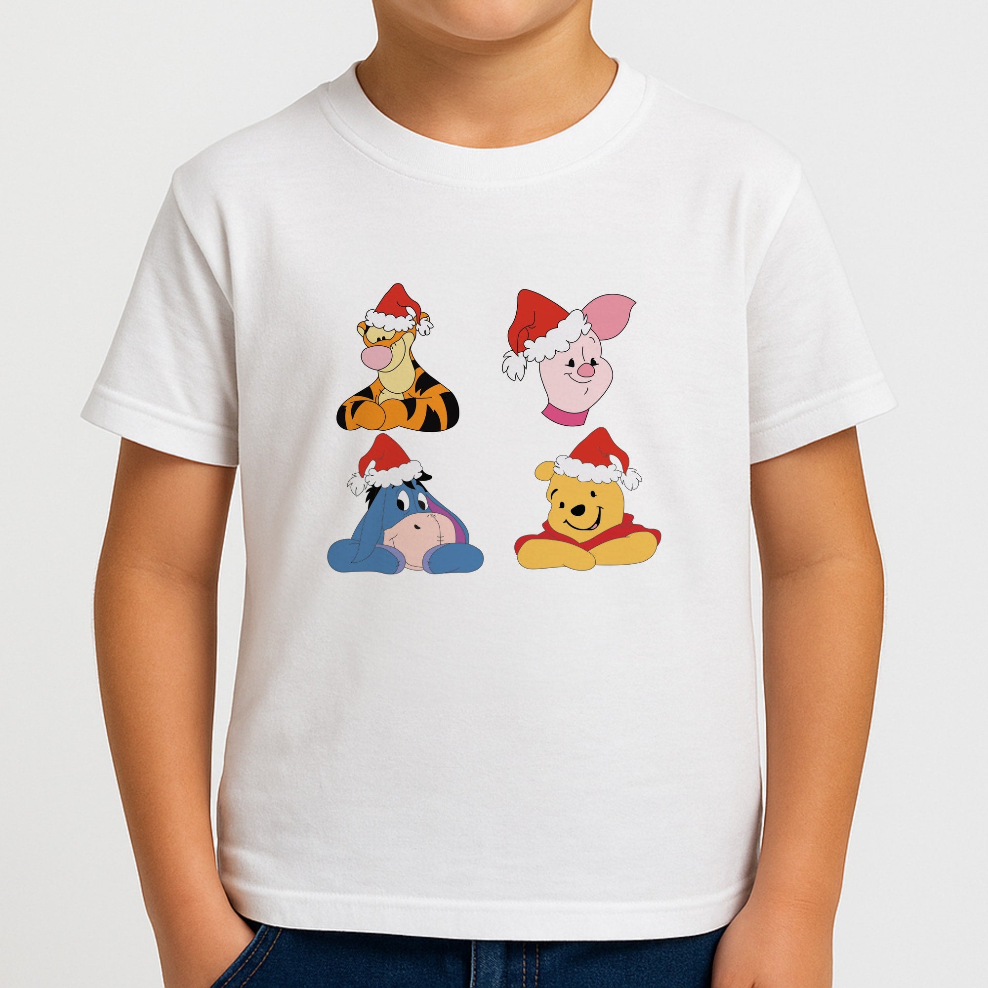 Bear, Tiger, Donkey and Pig Pattern Christmas Boys T-Shirt