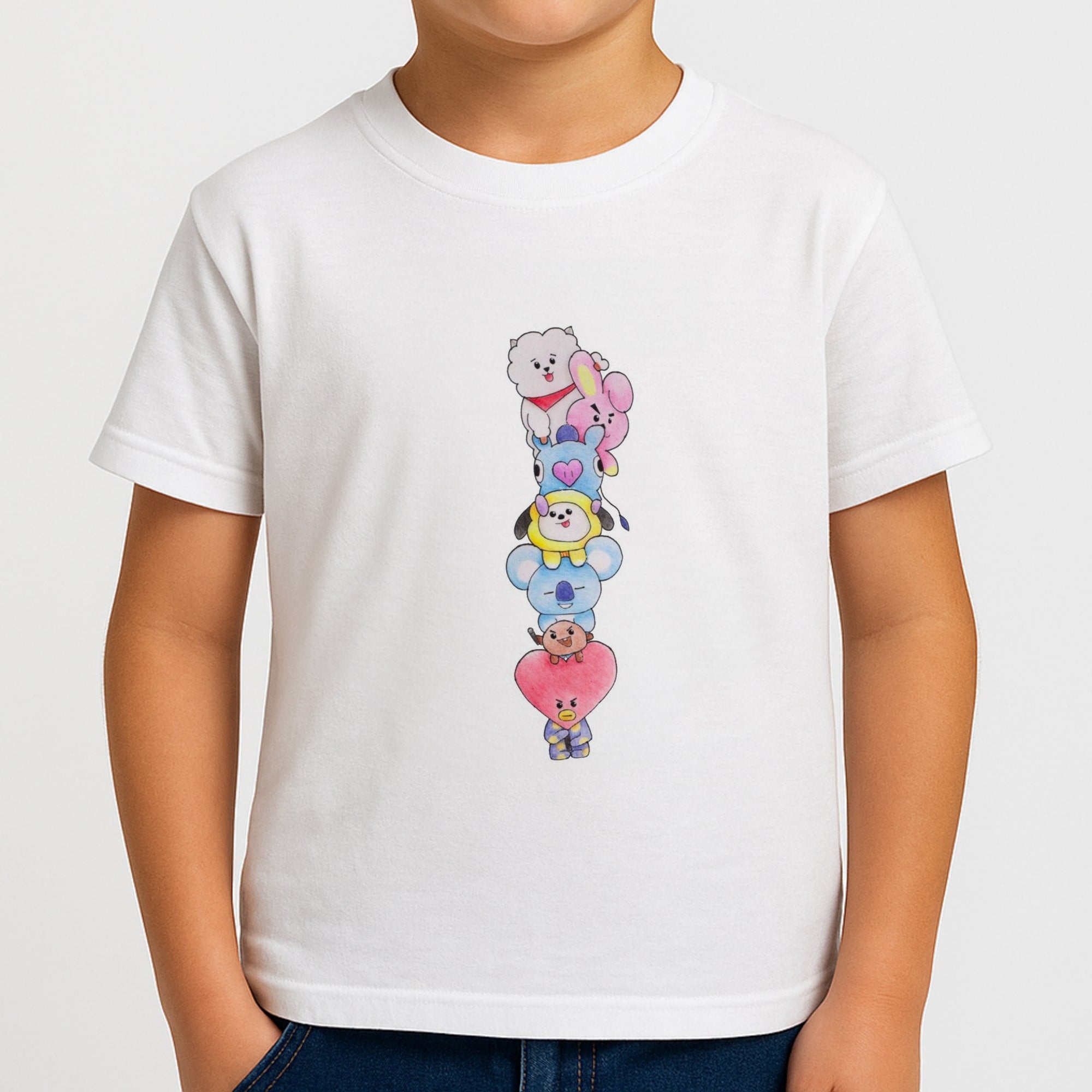 K-Pop Band BT21 Drawing Boys T-Shirt