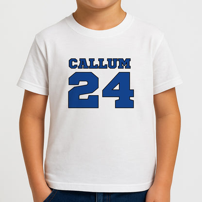 Dark Blue - Personalised Football Boys T-Shirt
