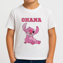 Pink Alien Ohana Boys T-Shirt