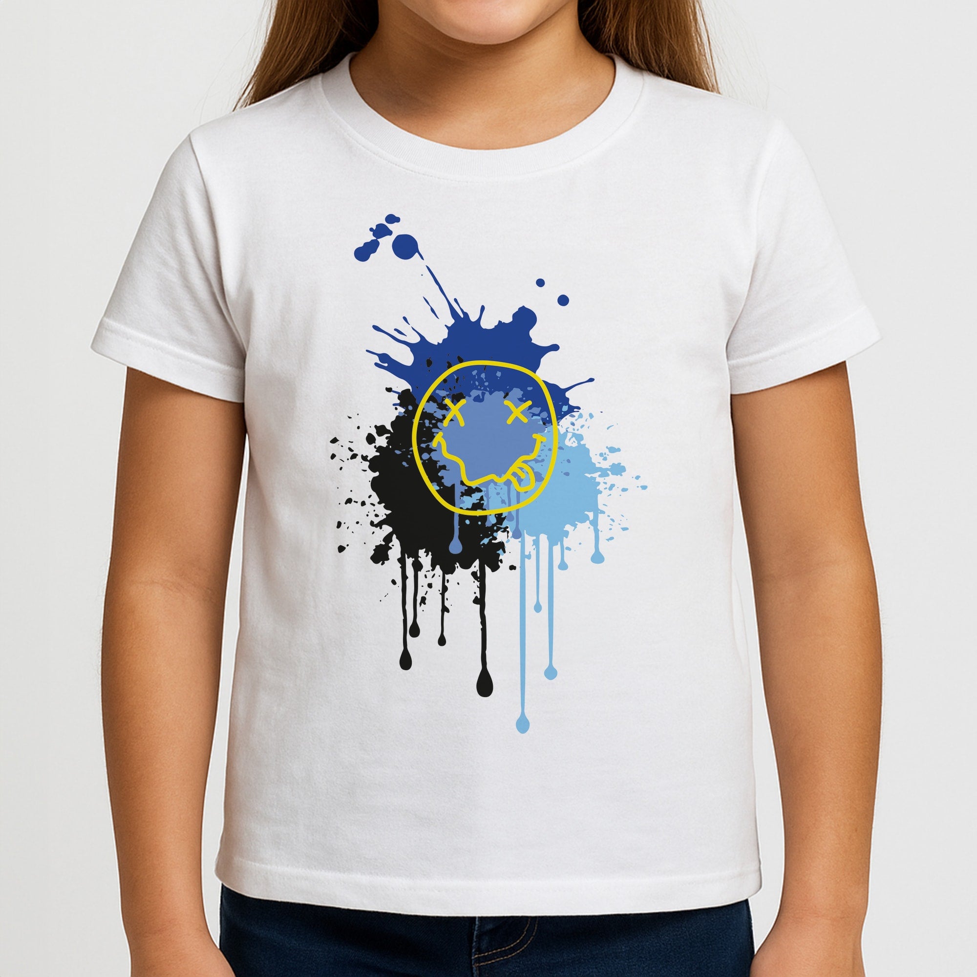 Blue Graffiti - Skate Aesthetic  Girls T-Shirt