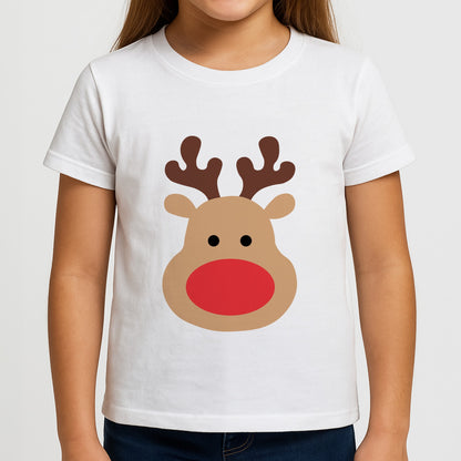Rudolph Face - Christmas Girls T-Shirt