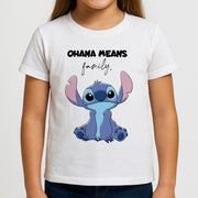 Ohana Means Family Pink Kids T-Shirt 3