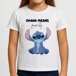 Ohana Means Family Pink Girls T-Shirt
