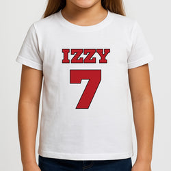 Black And White Stripes - Personalised Football   Girls T-Shirt