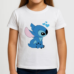 Blue Hearts Alien Blue Valentine's Girls T-Shirt