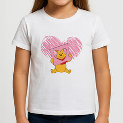 Pooh Heart Drawing Valentine's Kids T-Shirt