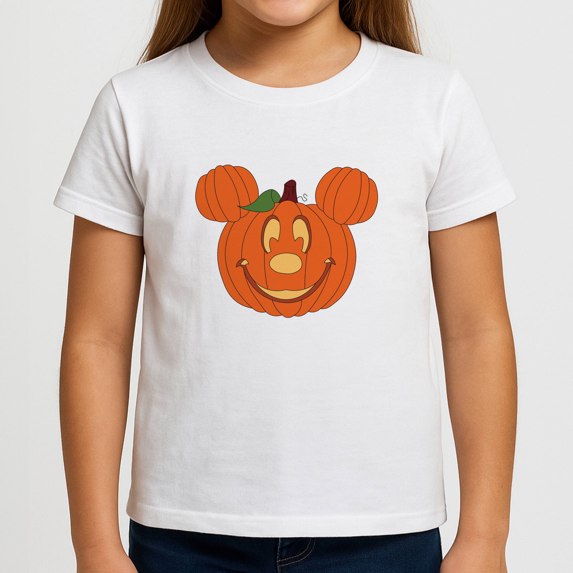 Mouse Pumpkin Halloween Girls T-Shirt