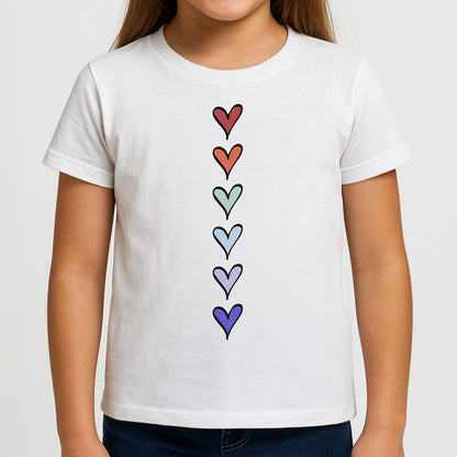 Love Heart Line Girls T-Shirt
