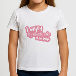 I Enjoy Long Romantic Walks - Funny Quotes Kids T-Shirt