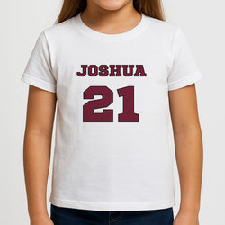 Burgundy - Personalised Football Girls T-Shirt