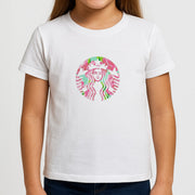 Pink Coffee Logo Kids T-Shirt 3