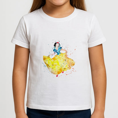 Watercolour Snow White Fairytale Girls T-Shirt