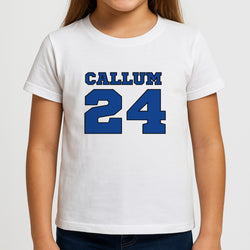 Dark Blue - Personalised Football Girls T-Shirt