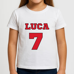 Red - Personalised Football   Girls T-Shirt