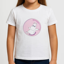 Moomin In A Pink Bubble  Girls T-Shirt