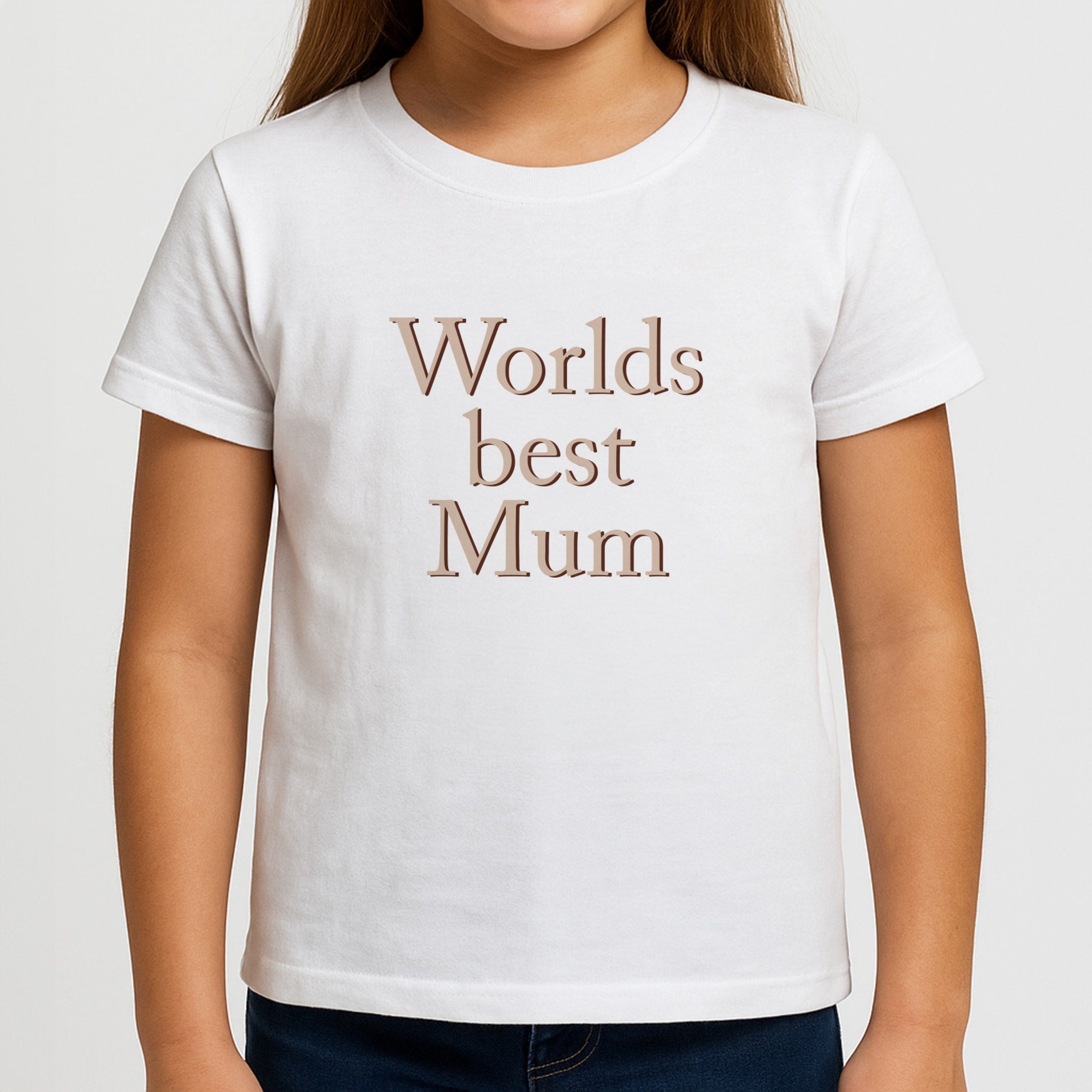 Worlds Best Mum - Floral Mother's Day Girls T-Shirt