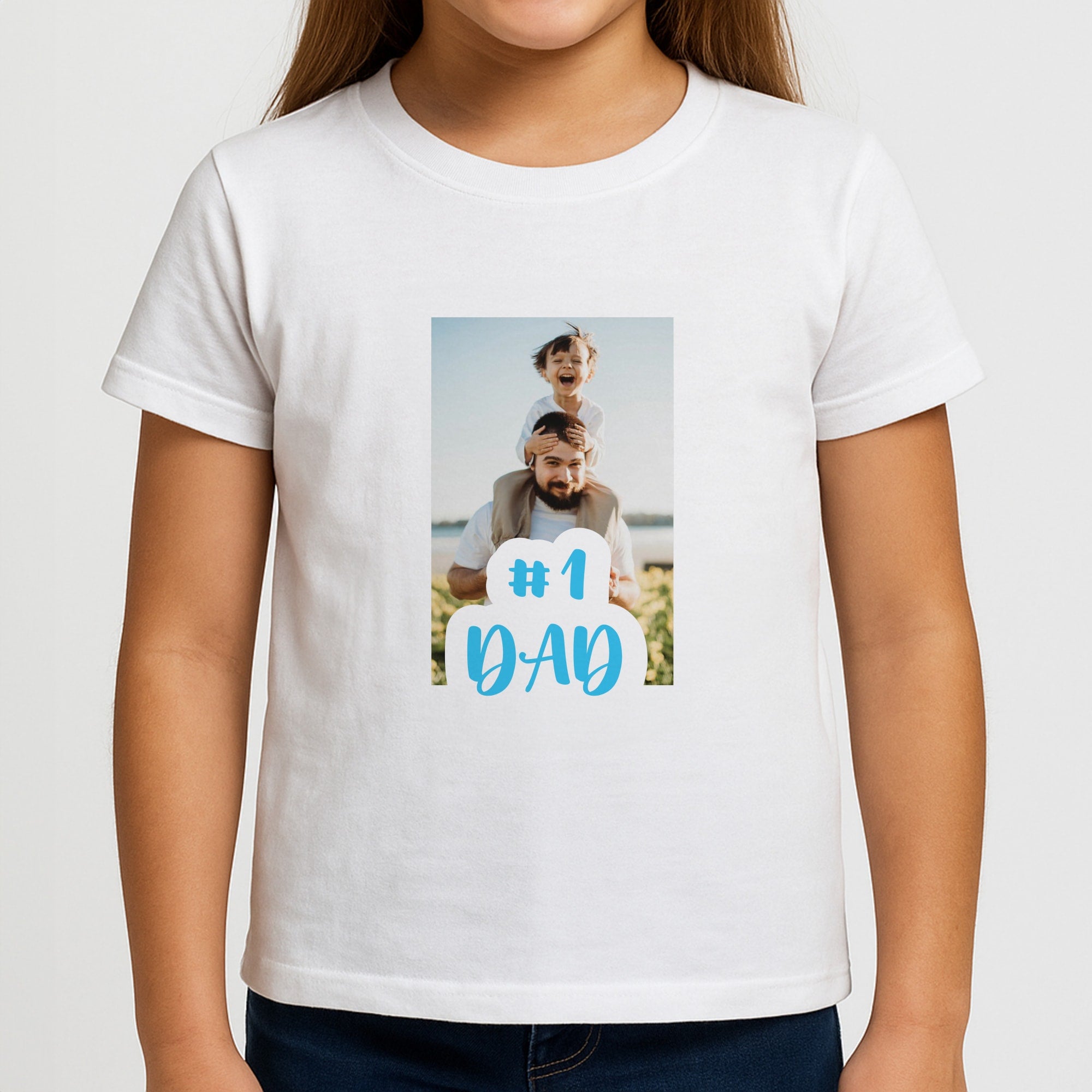 Hashtag 1 Dad - Personalised Father's Day Girls T-Shirt